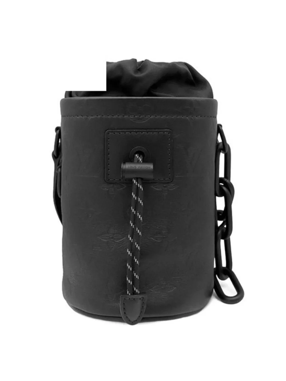 Louis Vuitton Shoulder Bag Chalk Nano Leather Monogram Shadow Noir Matte Black